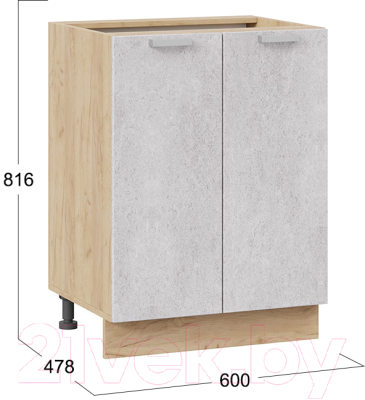 Шкаф-стол кухонный ТриЯ Гранита 1Н6 (дуб крафт золотой/бетон снежный)