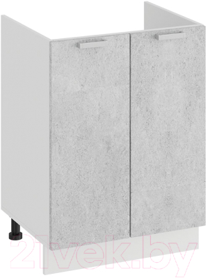 Шкаф под мойку ТриЯ Гранита 1Н6М (белый/бетон снежный) - фото