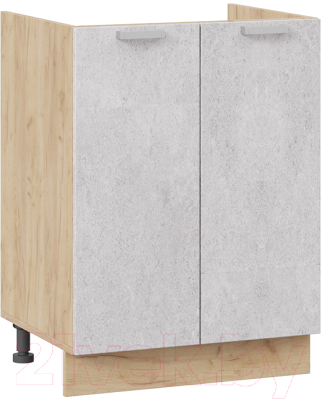 Шкаф под мойку ТриЯ Гранита 1Н6М (дуб крафт золотой/бетон снежный) - фото