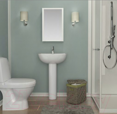 Шкаф с зеркалом для ванной Berossi Hilton АС 25801000 (снежно-белый)