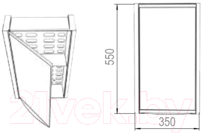 Шкаф с зеркалом для ванной Berossi Hilton АС 25801000 (снежно-белый)