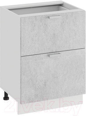 Шкаф-стол кухонный ТриЯ Гранита 1Н6Я2 (белый/бетон снежный) - фото