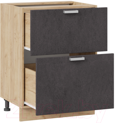 Шкаф-стол кухонный ТриЯ Гранита 1Н6Я2 (дуб крафт золотой/бетон графит)