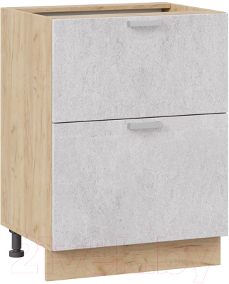Шкаф-стол кухонный ТриЯ Гранита 1Н6Я2 (дуб крафт золотой/бетон снежный) - фото