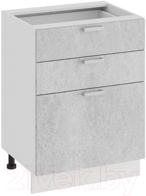 Шкаф-стол кухонный ТриЯ Гранита 1Н6Я3 (белый/бетон снежный) - фото