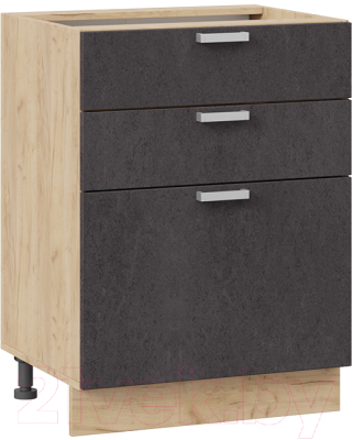 Шкаф-стол кухонный ТриЯ Гранита 1Н6Я3 (дуб крафт золотой/бетон графит) - фото