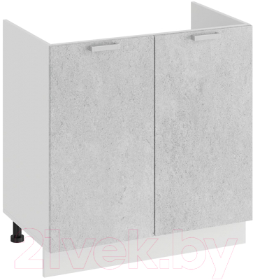 Шкаф под мойку ТриЯ Гранита 1Н8М (белый/бетон снежный) - фото