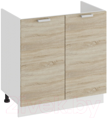 Шкаф под мойку ТриЯ Гранита 1Н8М (белый/дуб сонома) - фото