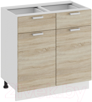 Шкаф-стол кухонный ТриЯ Гранита 1Н8Я1 (белый/дуб сонома) - фото