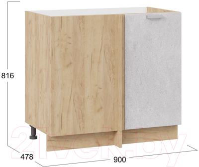 Шкаф под мойку ТриЯ Гранита 1Н9У (дуб крафт золотой/бетон снежный)
