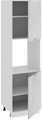 Шкаф-пенал кухонный ТриЯ Гранита 1П6 (белый/бетон снежный)