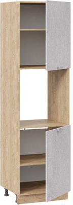 Шкаф-пенал кухонный ТриЯ Гранита 1П6 (дуб крафт золотой/бетон снежный)