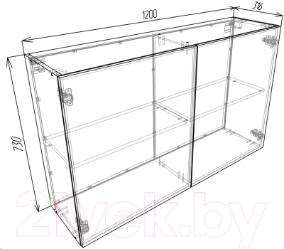 Шкаф навесной для кухни Eligard Urban ШН 120/73 (белый)