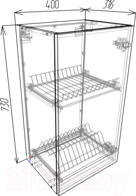 Шкаф навесной для кухни Eligard Urban ШНС 40/73