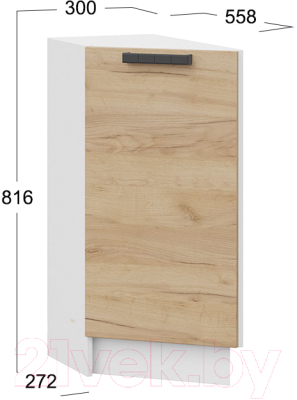 Шкаф-стол кухонный ТриЯ Детройт 1Н3Т (белый/дуб крафт золотой)