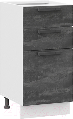 Шкаф-стол кухонный ТриЯ Детройт 1Н4Я3 (белый/угольный камень) - фото