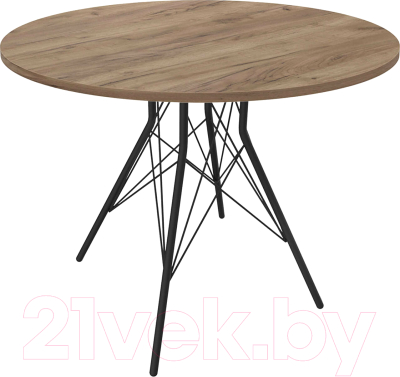 Обеденный стол Sheffilton SHT-TU2-1/90 ЛДСП (черный муар/дуб галифакс табак) - фото