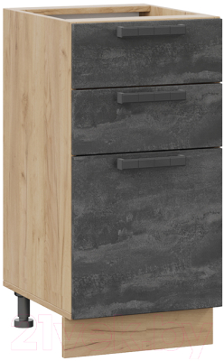 Шкаф-стол кухонный ТриЯ Детройт 1Н4Я3 (дуб крафт золотой/угольный камень) - фото