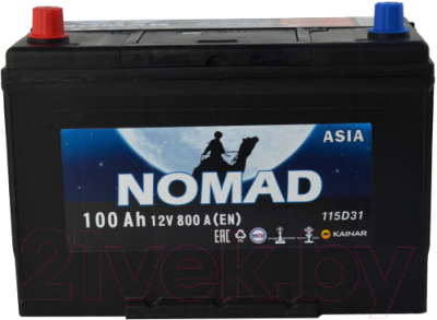 Автомобильный аккумулятор Kainar Nomad Asia 6СТ-100 Рус L+ / 090183601003109110R - фото