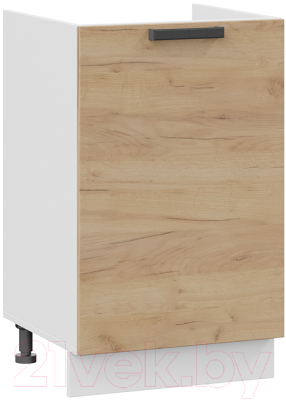Шкаф под мойку ТриЯ Детройт 1Н5М (белый/дуб крафт золотой) - фото