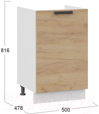 Шкаф под мойку ТриЯ Детройт 1Н5М (белый/дуб крафт золотой)