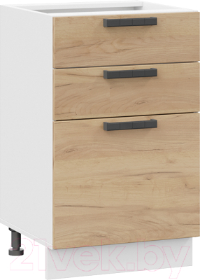 Шкаф-стол кухонный ТриЯ Детройт 1Н5Я3 (белый/дуб крафт золотой) - фото