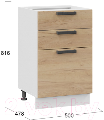 Шкаф-стол кухонный ТриЯ Детройт 1Н5Я3 (белый/дуб крафт золотой)