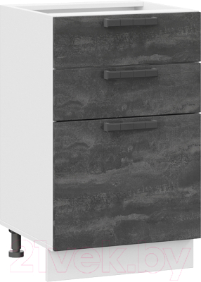 Шкаф-стол кухонный ТриЯ Детройт 1Н5Я3 (белый/угольный камень) - фото