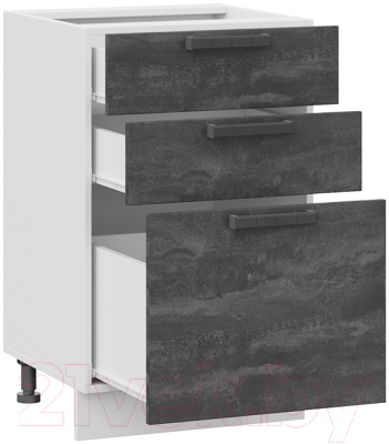 Шкаф-стол кухонный ТриЯ Детройт 1Н5Я3 (белый/угольный камень)