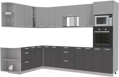 Готовая кухня Интерлиния Мила Лайт 1.88x3.0 левая без столешницы - фото