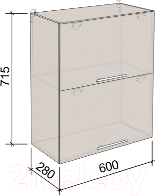 Шкаф навесной для кухни Артём-Мебель 600мм СН-114.33 (ДСП бетон спаркс лайт)