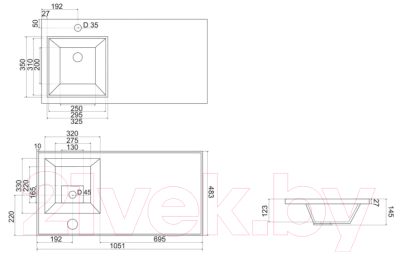 Умывальник Marko Марсал 105 L