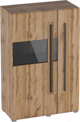 Шкаф с витриной Мебельград Ницца 2 дв (дуб вотан) - фото