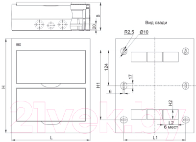 Бокс пластиковый IEK MKP12-N-24-41-G