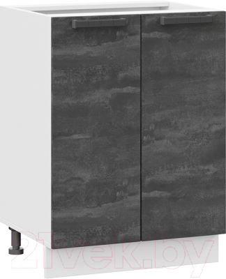 Шкаф-стол кухонный ТриЯ Детройт 1Н6 (белый/угольный камень) - фото