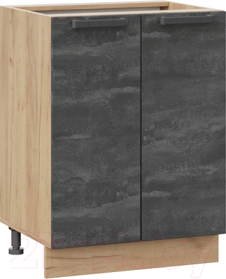 Шкаф-стол кухонный ТриЯ Детройт 1Н6 (дуб крафт золотой/угольный камень) - фото