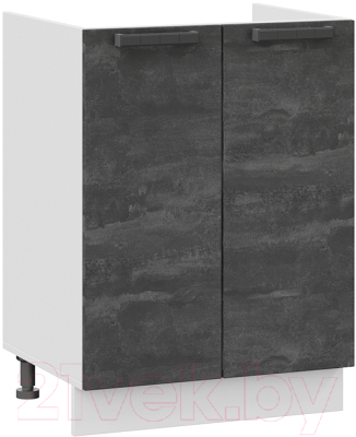 Шкаф под мойку ТриЯ Детройт 1Н6М (белый/угольный камень) - фото