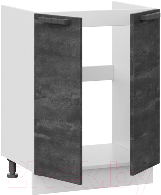 Шкаф под мойку ТриЯ Детройт 1Н6М (белый/угольный камень)