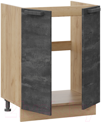 Шкаф под мойку ТриЯ Детройт 1Н6М (дуб крафт золотой/угольный камень)