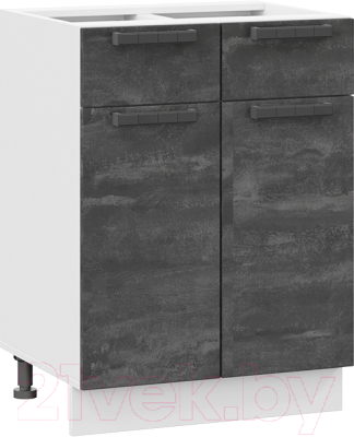 Шкаф-стол кухонный ТриЯ Детройт 1Н6Я1 (белый/угольный камень) - фото