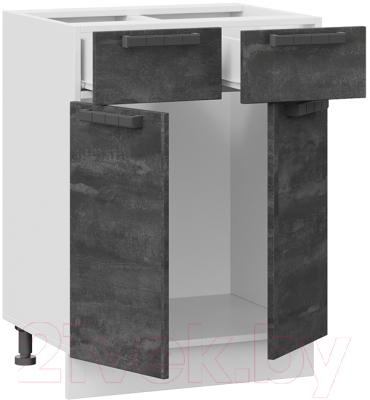 Шкаф-стол кухонный ТриЯ Детройт 1Н6Я1 (белый/угольный камень)