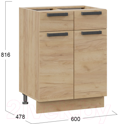 Шкаф-стол кухонный ТриЯ Детройт 1Н6Я1 (дуб крафт золотой)