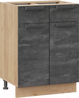 Шкаф-стол кухонный ТриЯ Детройт 1Н6Я1 (дуб крафт золотой/угольный камень) - фото