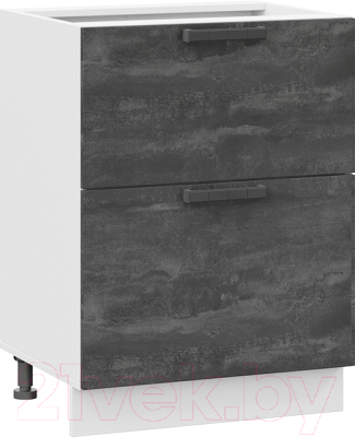 Шкаф-стол кухонный ТриЯ Детройт 1Н6Я2 (белый/угольный камень) - фото