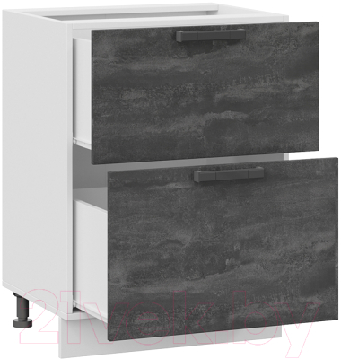Шкаф-стол кухонный ТриЯ Детройт 1Н6Я2 (белый/угольный камень)