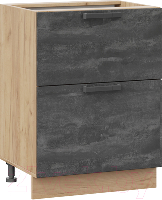 Шкаф-стол кухонный ТриЯ Детройт 1Н6Я2 (дуб крафт золотой/угольный камень) - фото