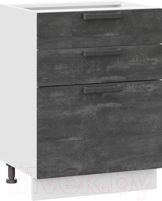 Шкаф-стол кухонный ТриЯ Детройт 1Н6Я3 (белый/угольный камень) - фото