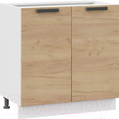 Шкаф-стол кухонный ТриЯ Детройт 1Н8 (белый/дуб крафт золотой) - фото