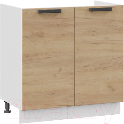 Шкаф под мойку ТриЯ Детройт 1Н8М (белый/дуб крафт золотой) - фото