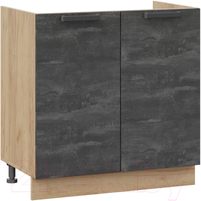 Шкаф под мойку ТриЯ Детройт 1Н8М (дуб крафт золотой/угольный камень) - фото